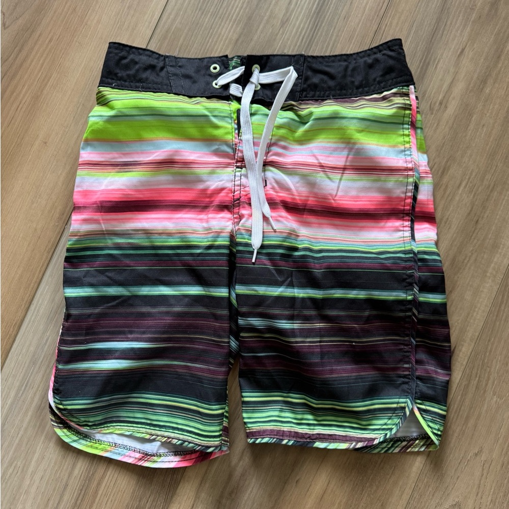 Boys Striped Swim Shorts - Multicolor